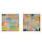 24" x 24" Multi-Colored Layered Geometric Shapes Abstract Canvas Framed Wall Art Set